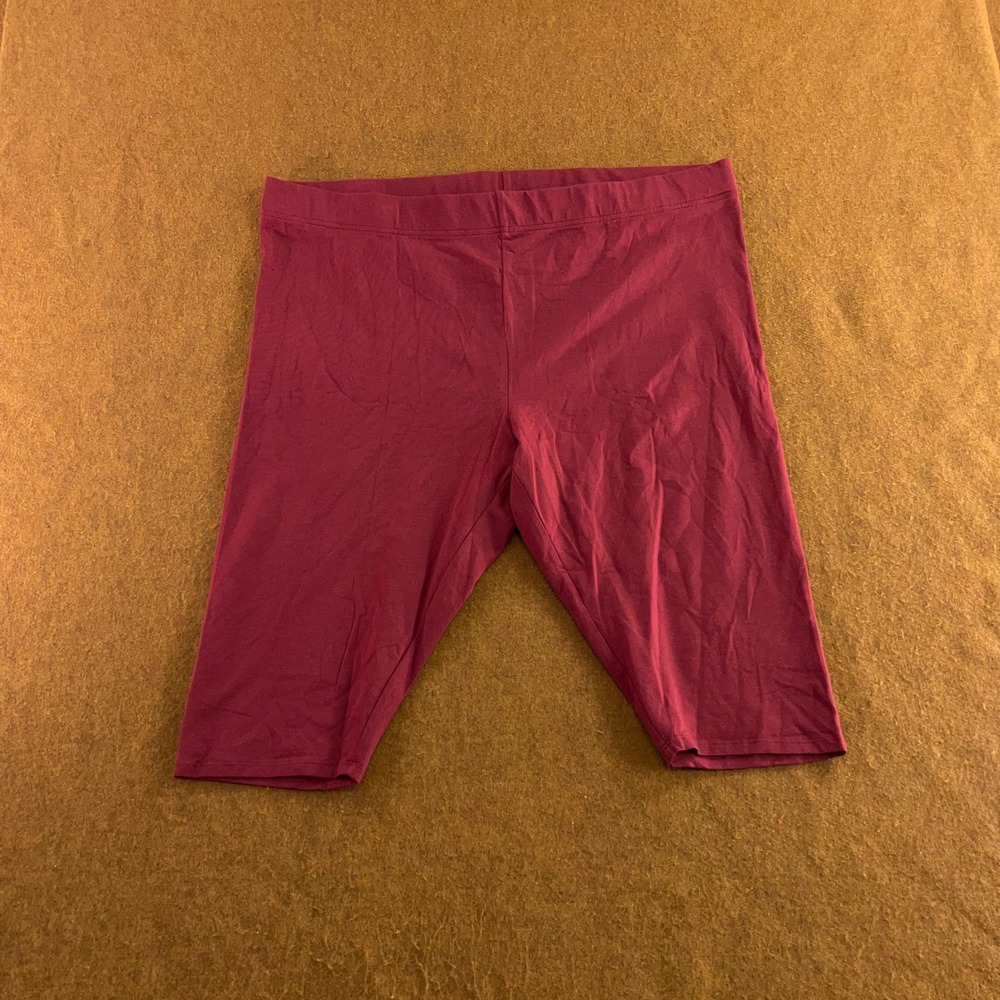 Old Navy Womens 3X Burgundy Cotton Blend Stretch Biker Shorts New